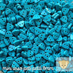Mini botão urso peti petá - pacote com 18 botões AZUL INTENSO