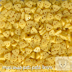 Mini botão urso peti petá - pacote com 18 botões AMARELO