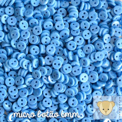 Micro botão 6mm - pacote com 30 unidades AZUL JEANS