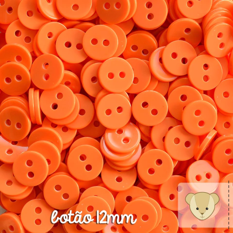 Botão 12mm - pacote com 16 unidades LARANJA