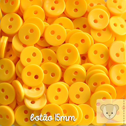 Botão 15mm - pacote com 12 unidades AMARELO