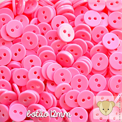 Botão 12mm - pacote com 16 unidades ROSA CHICLETE