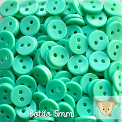 Botão 15mm - pacote com 12 unidades VERDE