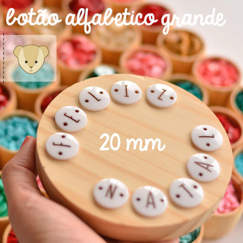 FELIZ NATAL - botão alfabetico grande (20mm)