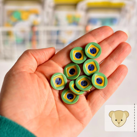 Botão bandeira do BRASIL - 9 unidades