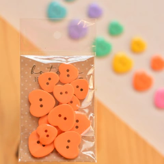 Botão coração 15 ou 20mm | laranja - comprar online