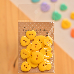 Botão coração 15 ou 20mm | amarelo - comprar online