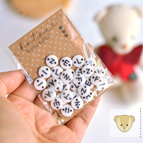 FELIZ NATAL - botão alfabético pequeno preto 30B