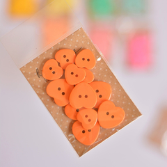 Botão coração 15 ou 20mm | laranja