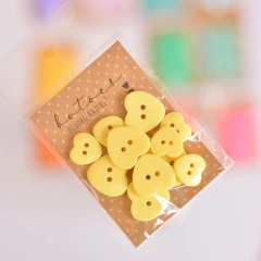 Botão coração 15 ou 20mm | amarelinho