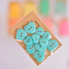 Botão coração 15 ou 20mm | azul