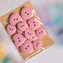 Botão coração 15 ou 20mm | rosê - comprar online