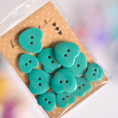 Botão coração 15 ou 20mm | esmeralda