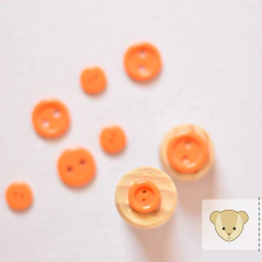 Botão colorê LARANJA | dois tamanhos | 6 botões