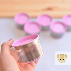 kit com 6 latinhas translúcidas com tampa rosa - comprar online