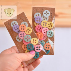 Imagem do Kit completo botão fosco 4 furos em 8 cores candy colors - 24 botões