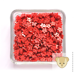 Botão estrela 11mm | vermelho - 12 unidades