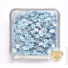 Botão estrela 11mm | azul bebê - 12 unidades