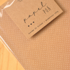 Papel poá KRAFT 180g | pacote com 20 folhas A4