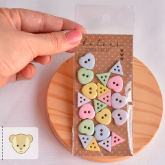 Container com 80 botões diferenciados nas cores baby - grátis embalagem