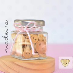 Vidro de botões madeira | 6 tamanhos - loja online