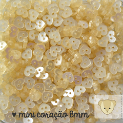 Mini coração | perolado - 18 botões
