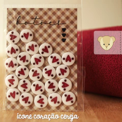 Ícone coração 11mm 24 botões - cores à escolher