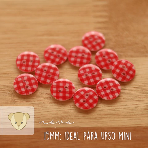 Botão xadrez 15mm - 12 botões - comprar online