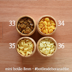 Pacotinho de mini botão 8mm | 30 botões | 48 CORES à escolher - Débora Radtke