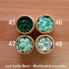Pacotinho de mini botão 8mm | 30 botões | 48 CORES à escolher