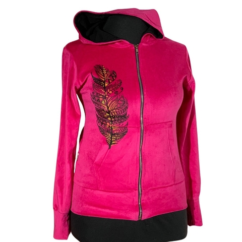 Campera plush fucsia pluma