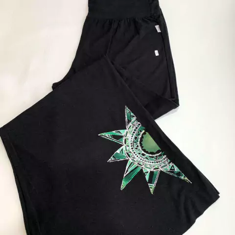 Palazo de algodón negro