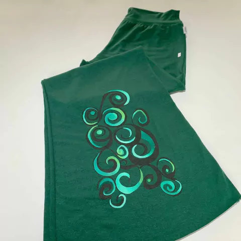 Palazo de modal verde botella