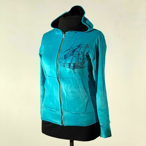 Campera de plush turquesa