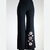 Palazo de algodón liso negro - comprar online