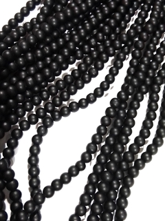 PERLA DE VIDRIO ENGOMADO 4 MM NEGRO ( 200 BOLITAS)