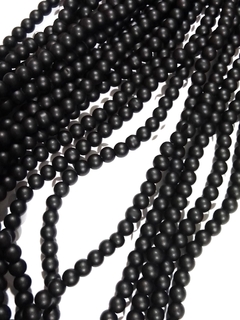 PERLA DE VIDRIO ENGOMADO 6 MM NEGRO ( 135 BOLITAS)