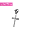 CRUZ CON MOSQUETON Y STRASS 20 X 11 MM