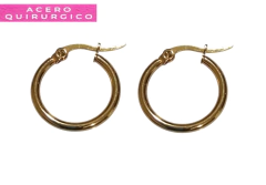 ARGOLLAS CON CIERRE ITALIANO ACERO DORADO 18 MM - comprar online