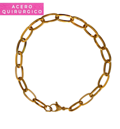 PULSERA OVAL 1.2 X 20 CM ACERO DORADO - comprar online