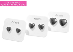 3 PARES DE AROS CORAZON - comprar online