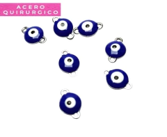 OJITOS DOBLE ENGANCHE 8 MM X 10 U AZUL - comprar online