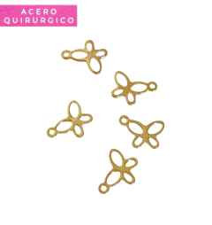 MINI DIJE MARIPOSA 9 X 8 MM ACERO DORADO X 5 U - comprar online