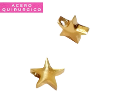MINI DIJE PASANTE ESTRELLA PLANA 10 MM ACERO DORADO - comprar online