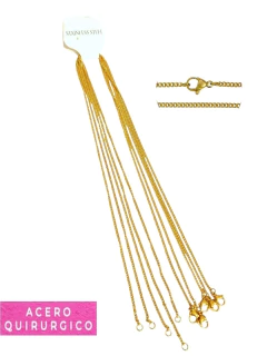 5 CADENAS GRUMET 0.5 X 45 CM ACERO DORADO