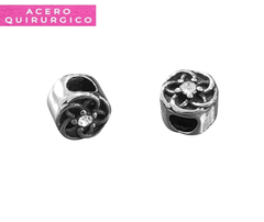 DIJE PASANTE CON STRASS DOBLE FAZ 10 MM - comprar online