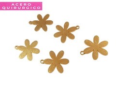MINI DIJE FLOR LAMINA ACERO DORADO X 5 UNIDADES - comprar online