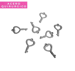 10 MINI DIJES LLAVE CORAZON 11 X 18 MM - comprar online