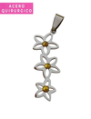 DIJE 3 FLORES CON PUNTO DORADO 13 X 37 MM - comprar online