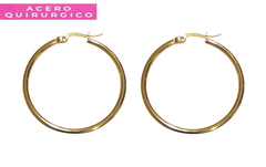 ARGOLLAS CON CIERRE ITALIANO ACERO DORADO 35 MM - comprar online